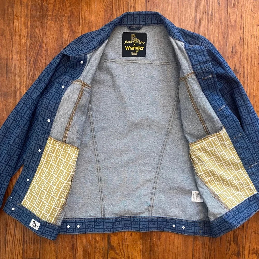 Leon Bridges‎ x Wrangler LB Initial Print Denim Jacket Size XL NWOT Concert